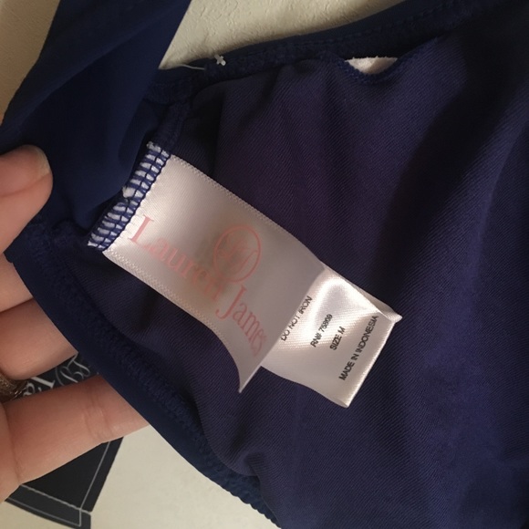 Lauren James Navy Blue Gingham Bikini Top - Picture 7 of 7